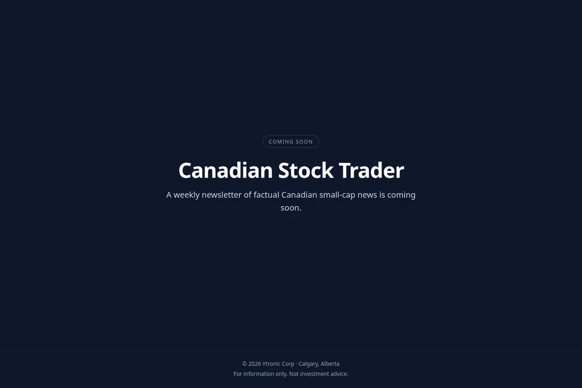 Canadian Stock Trader website homepage (canadianstocktrader.com)